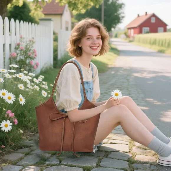 Vintage Suede Hobo Bag Slouchy Shoulder Tote Large Capacity Satchel Purse - Picture 8 of 8
